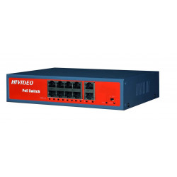 Коммутатор HIVIDEO HI-82P100MPOE, Switch POE 8-ми портовый 100/10MB