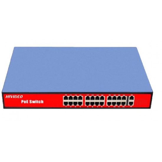 Коммутатор HIVIDEO HI-24PRO1GPOE, Switch POE 24-х портовый 100/10MB